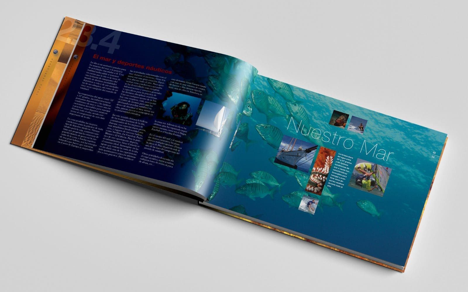 Interior del libro para la promoción de proyecto inmobiliario: Costa Afortunada