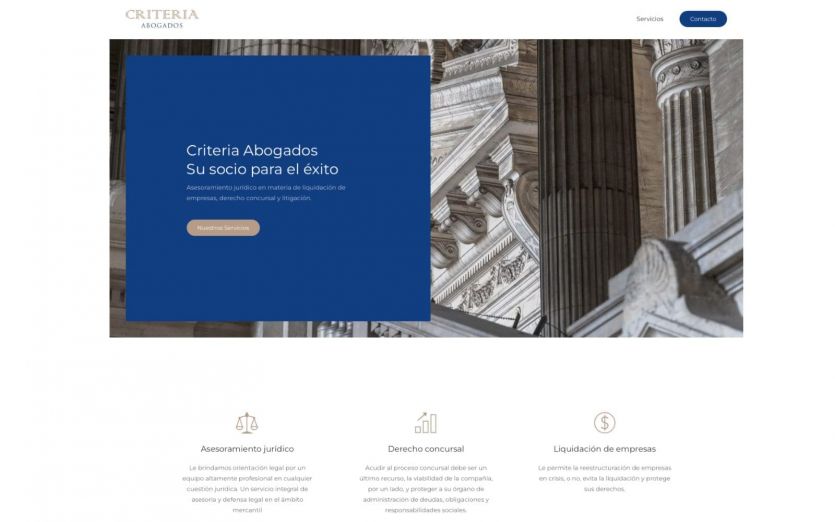Captura de pantalla de web Criteria abogados