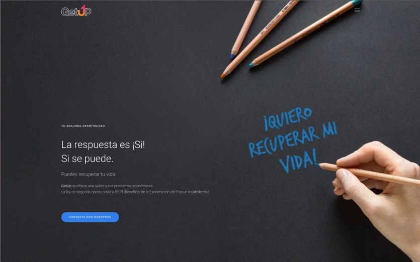 Captura de pantalla de web GetUp servicios Financieros