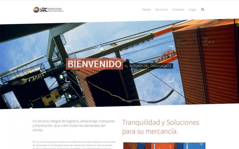 Captura de pantalla de web de Servitrans Canarias empresa de transportes