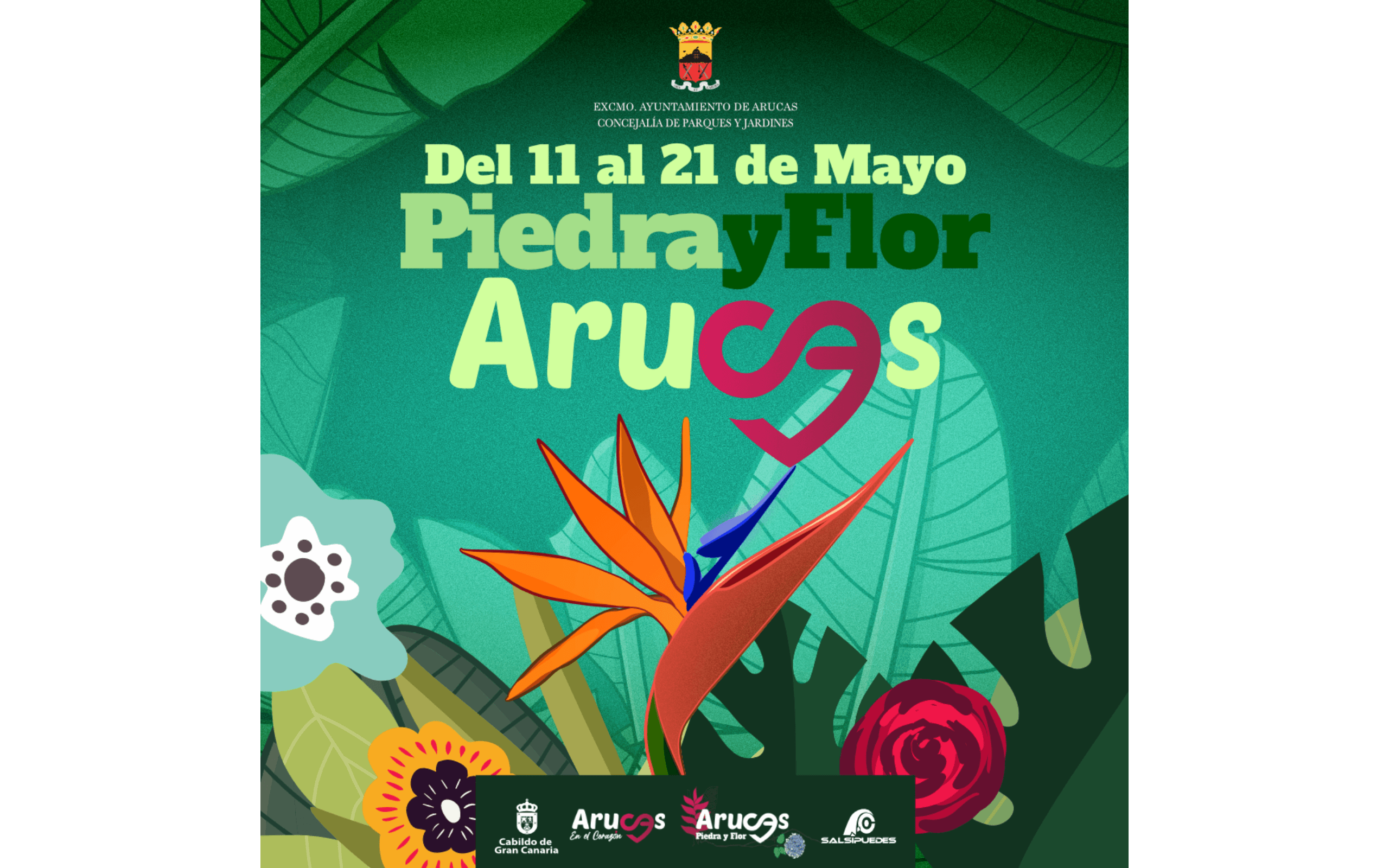 Adaptación para redes sociales del cartel de la feria Piedra y Flor de Arucas 2023