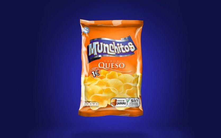Envase de Munchitos sabor Queso diseñado por nuestro equipo